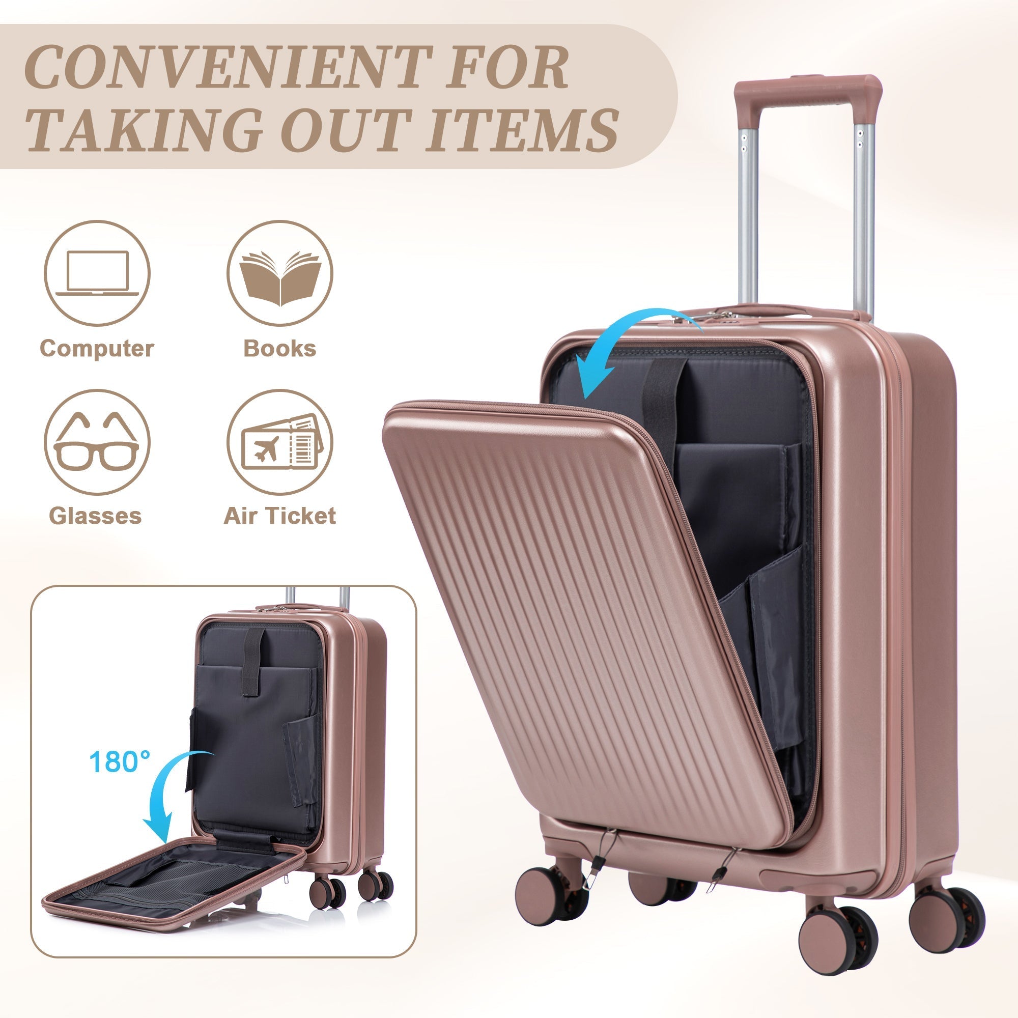 14'/20' 2-Piece ABS Spinner Wheel Luggage Set