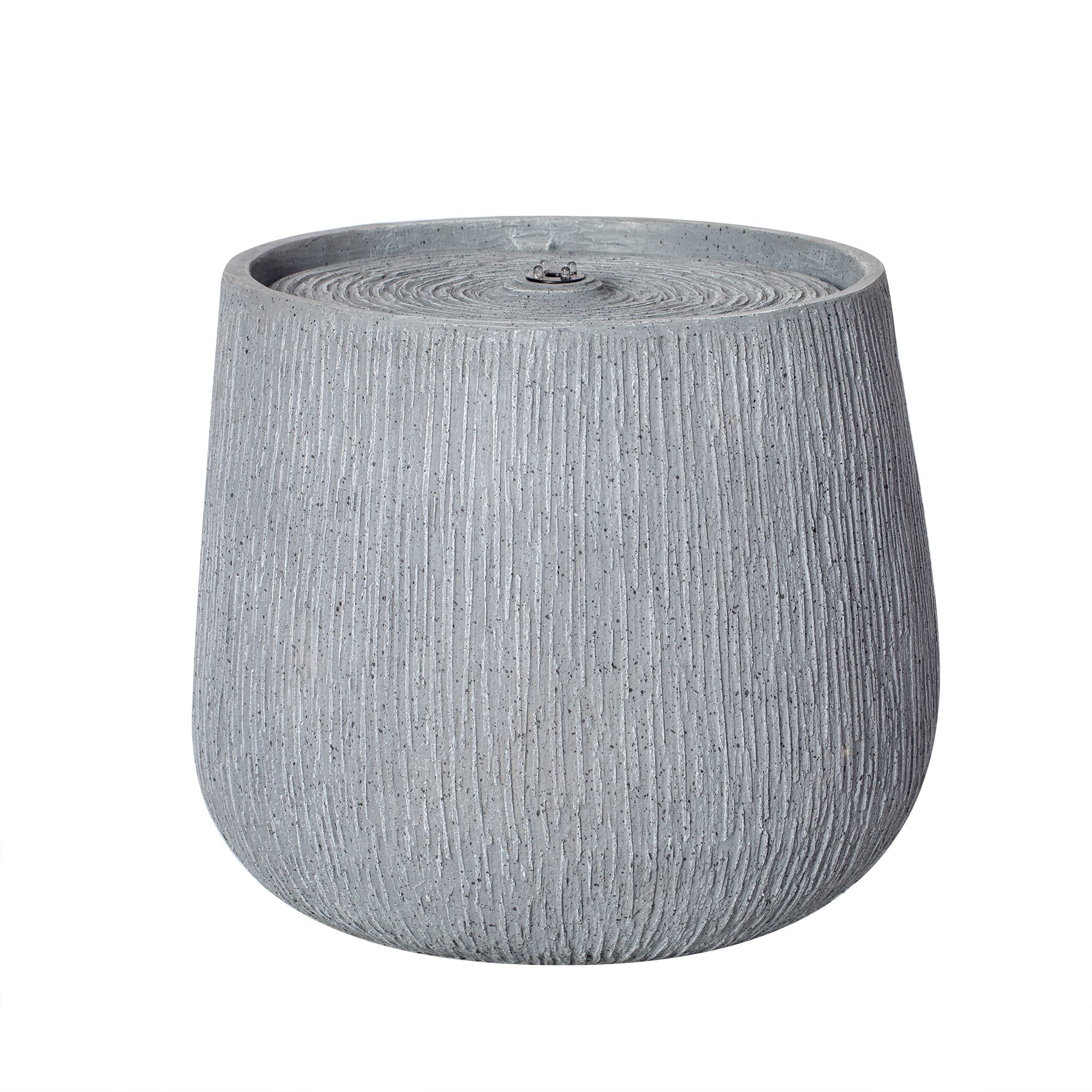 12.99' Gray Polyresin Outdoor Water Fountain with LED Light