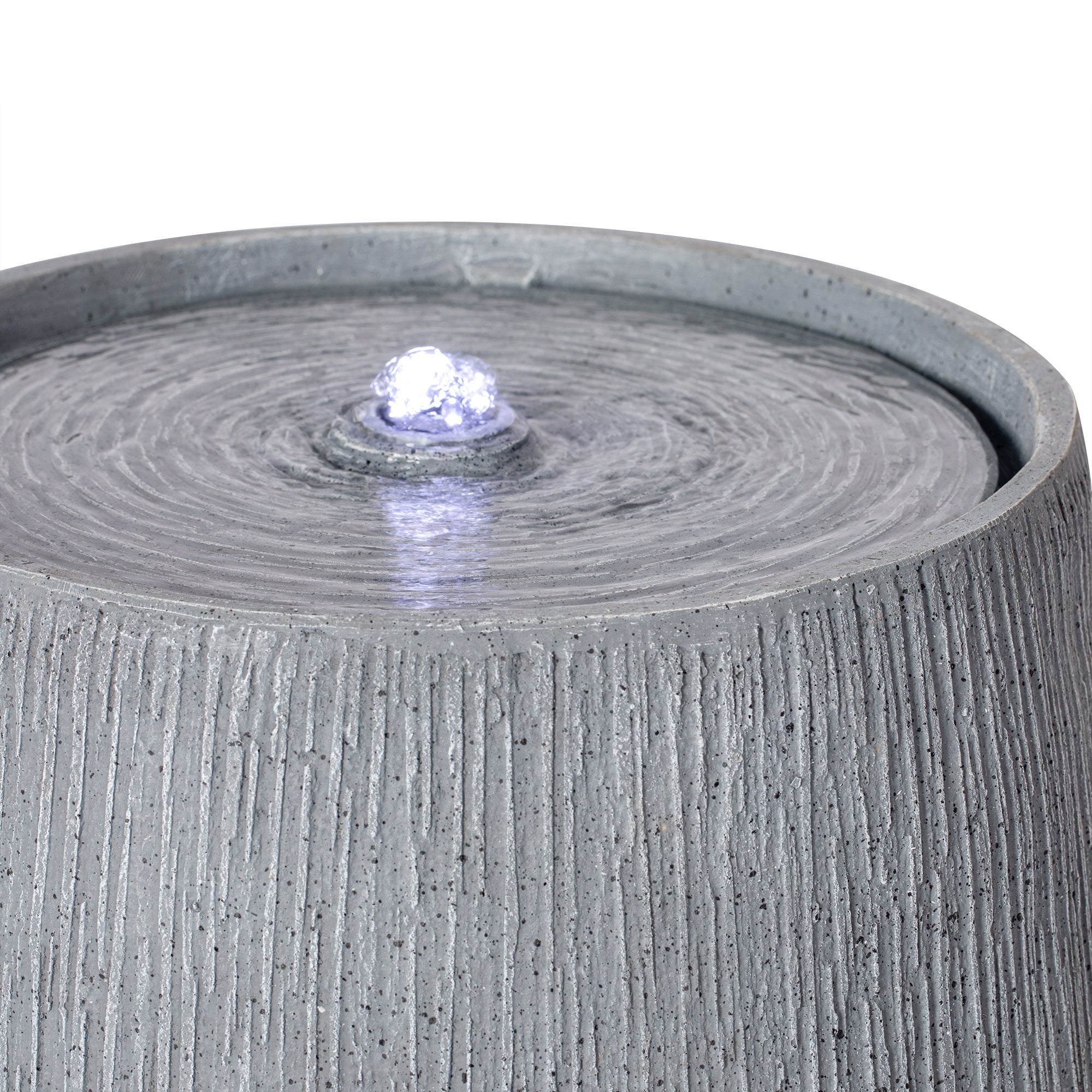12.99' Gray Polyresin Outdoor Water Fountain with LED Light