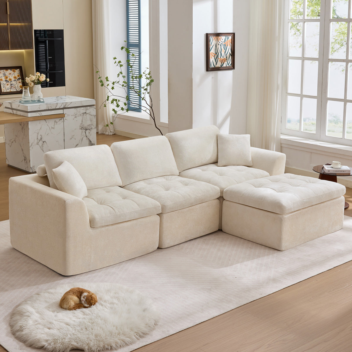 110'' Cloud Sectional Couch for Living Room