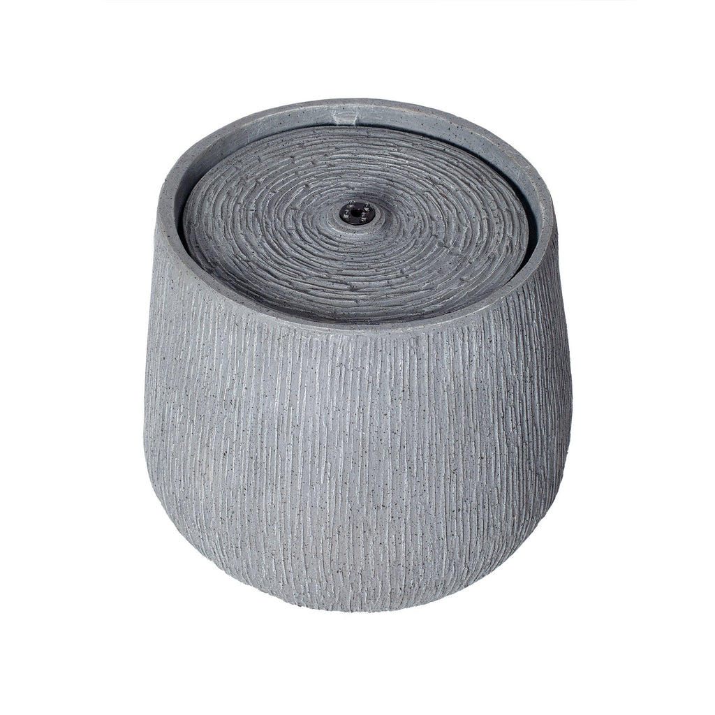 12.99' Gray Polyresin Outdoor Water Fountain with LED Light