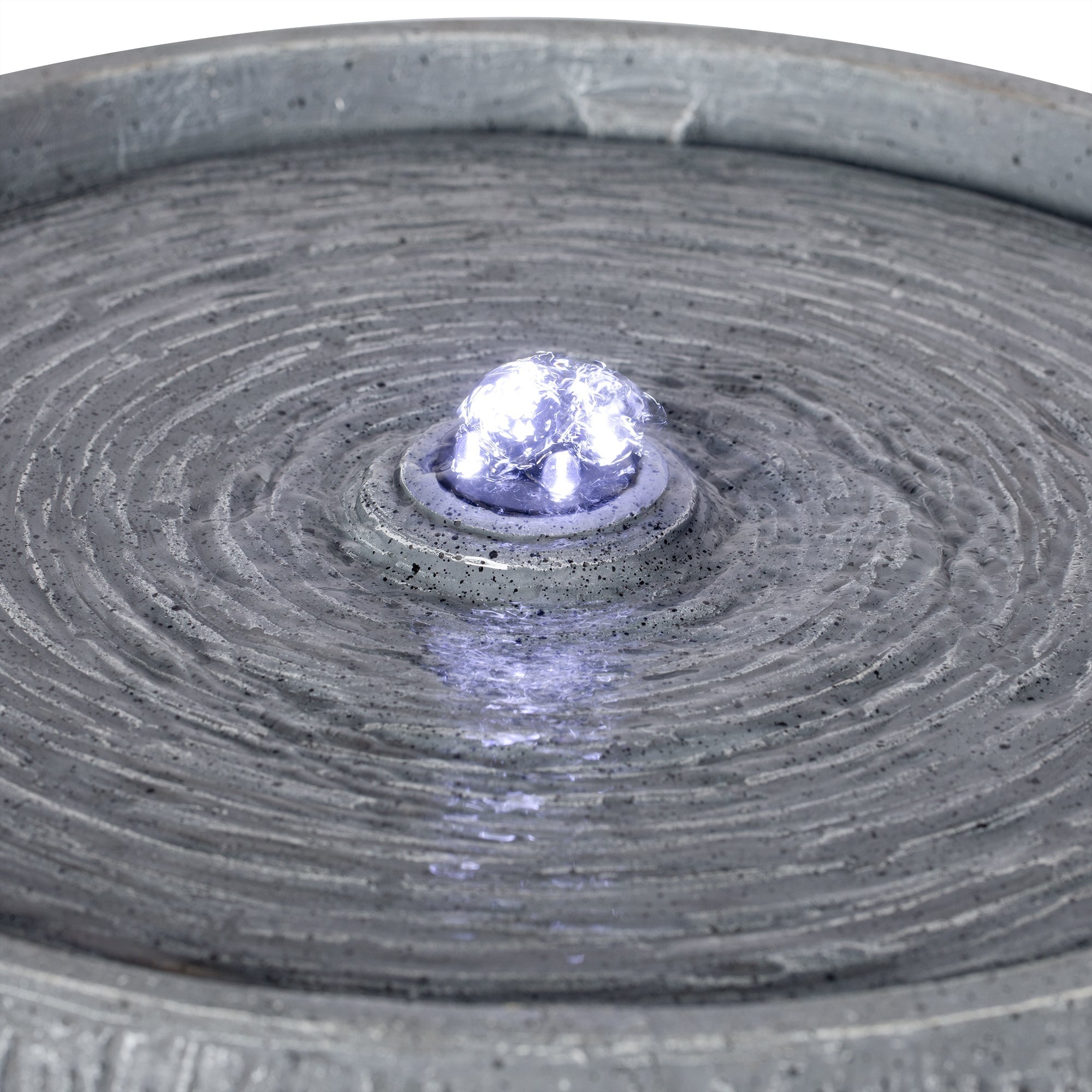 12.99' Gray Polyresin Outdoor Water Fountain with LED Light