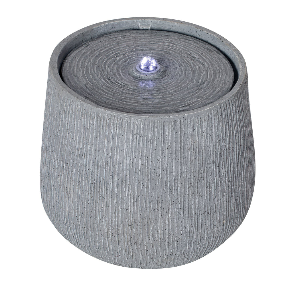 12.99' Gray Polyresin Outdoor Water Fountain with LED Light