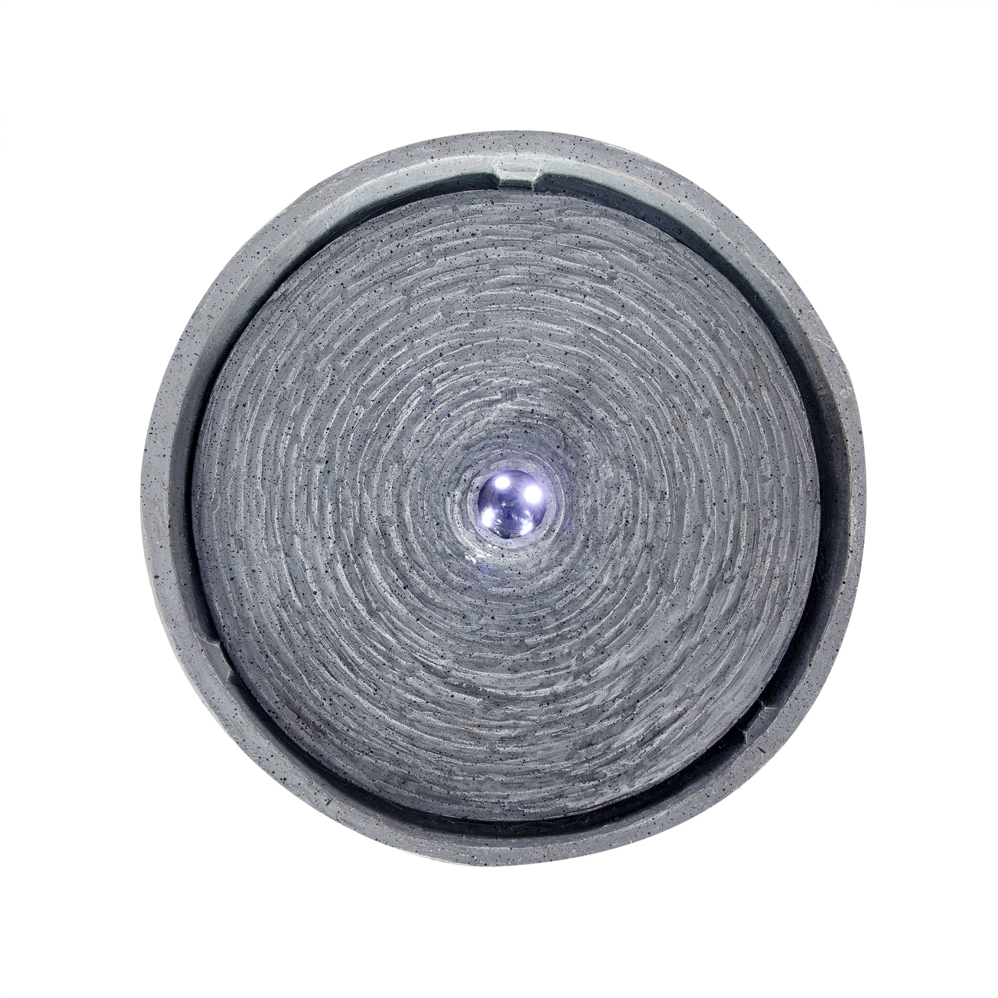 12.99' Gray Polyresin Outdoor Water Fountain with LED Light